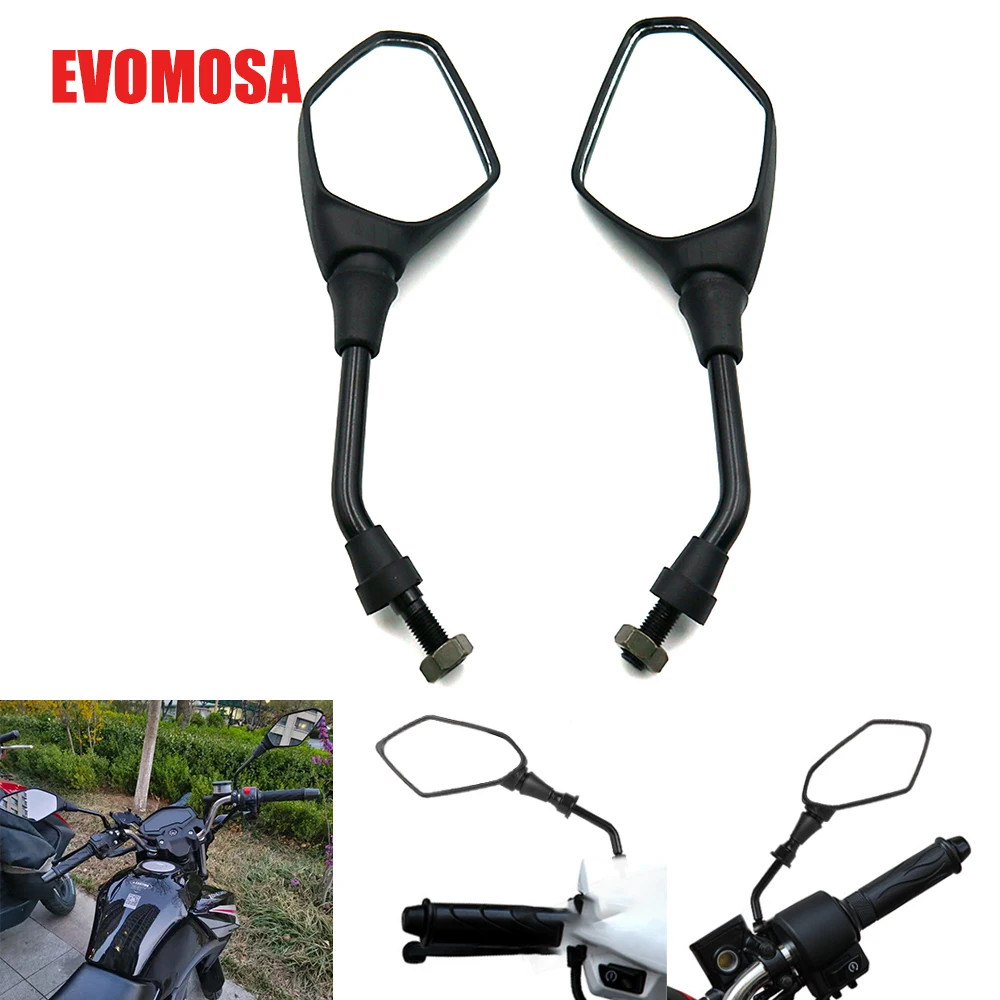 Universial 10mm Motorcycle HandleBar Mirror Scooter E Bike Rearview Mirrors Electromobile Handle Bar End Back Side Convex Mirror