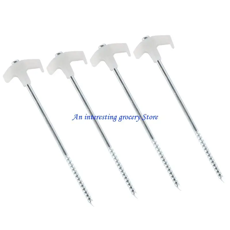 652D 4/8/10Pcs Outdoor Tent Peg Florescent Long Screw Thread Stakes Screw Canopies Stakes for Canopies, Campings, Hikings