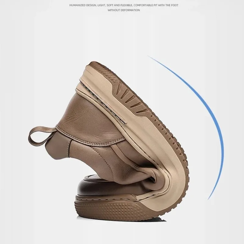 Zapatos informales de cuero para Hombre, Zapatillas de deporte de calidad para Hombre, zapatos de plataforma antideslizantes para exteriores, zapatos de cuero informales de negocios, Zapatillas para Hombre