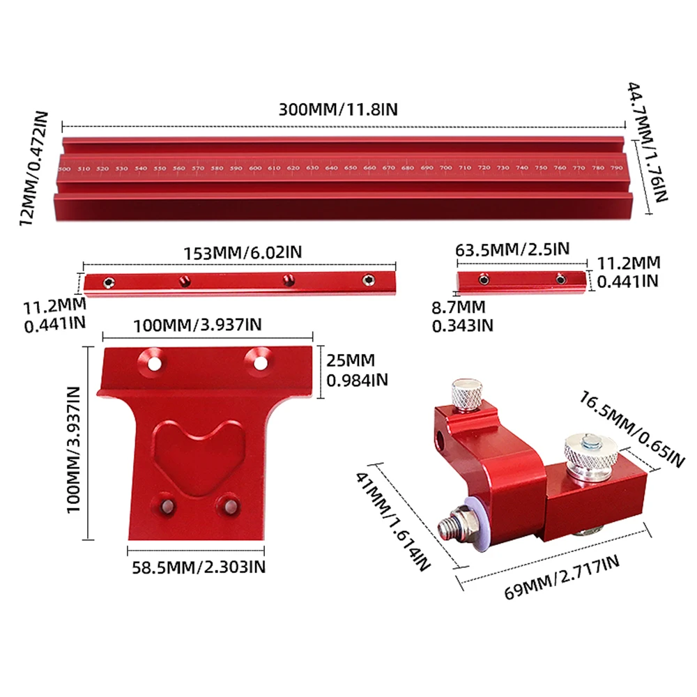 Imagem -06 - Alumínio Alloy Parallel Rail Guide System Circular Saw Track Grupo Fixo Guia Rail Bracket Repetível Faixa Corta