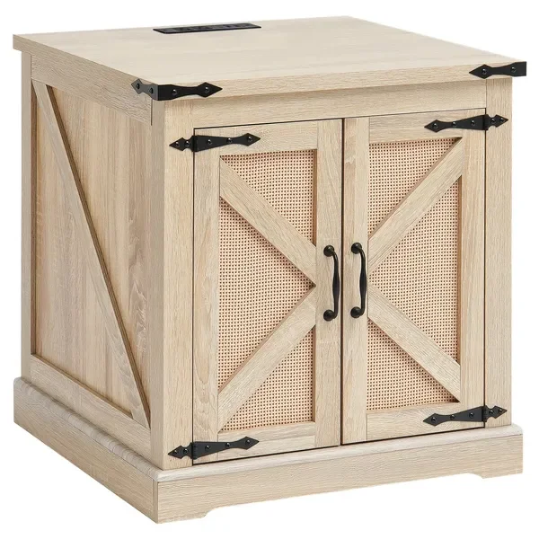 Rattan Coffee Table Rectangle Rattan Coffee Table 2-Tier for Living Room