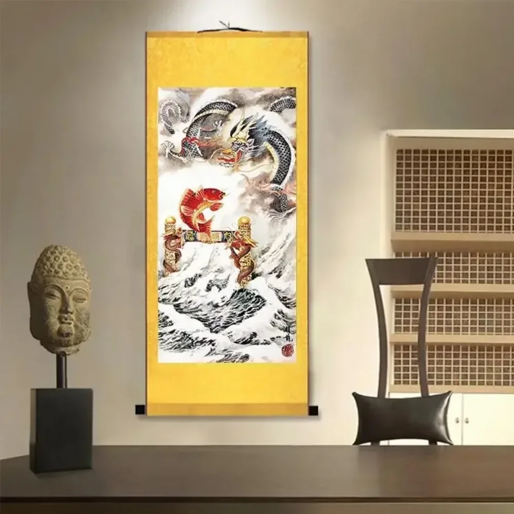 Chinese Dragon Vintage Poster Scroll Paintings Hanging Home Decoration Wall Art Picture Living Room Office Wall Decor