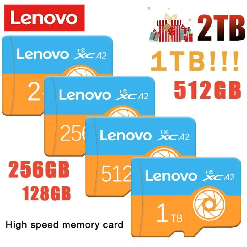 Lenovo 2Tb Hoge Snelheid 1Tb Sd Geheugenkaart 512Gb 256Gb Klasse 10 Micro Tf Sd Kaart 128Gb Sd/Tf Geheugen Tf Kaart Flash Kaart Voor Camera