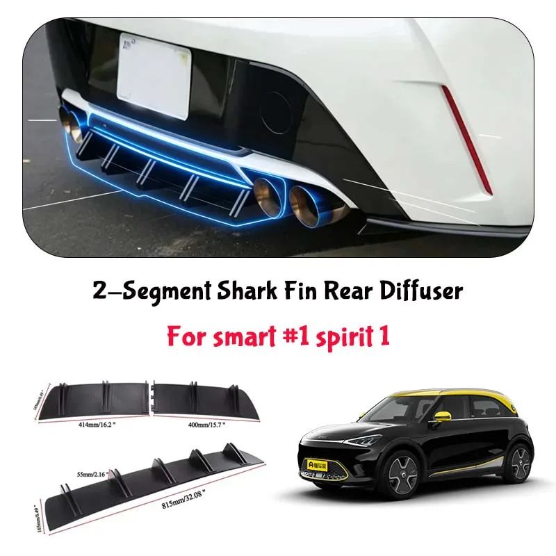 For smart #1 spirit 1 Shark Fin Rear Diffuser Split Chassis Spoiler Auto Aerodynamic Parts Aerodynamic Modification