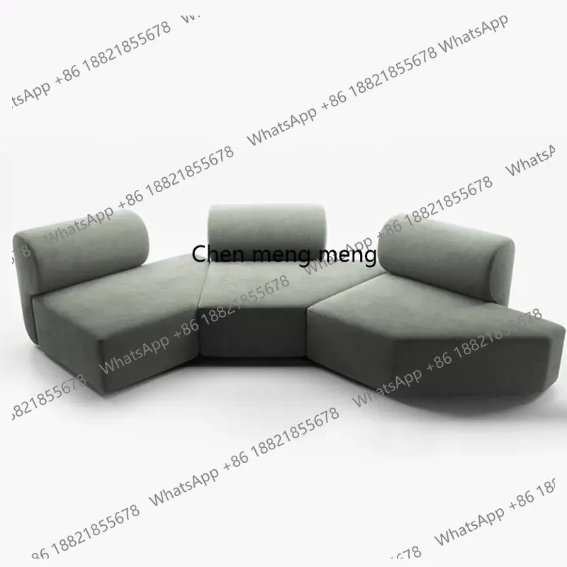 

Multi-form Nordic fabric sofa small apartment living room square double-sided sitting combination sofa
