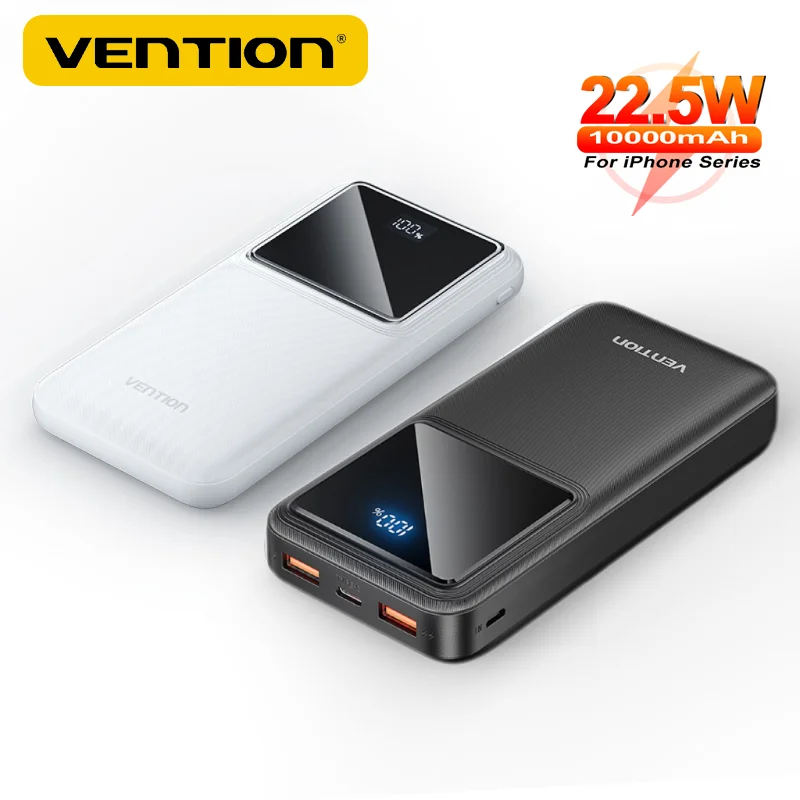 

Vention 10000mAh Power Bank Fast Charge PowerBanks Powerful PD 22.5W Portable Charger Spare Battery for iPhone 15 Pro Max Xiaomi