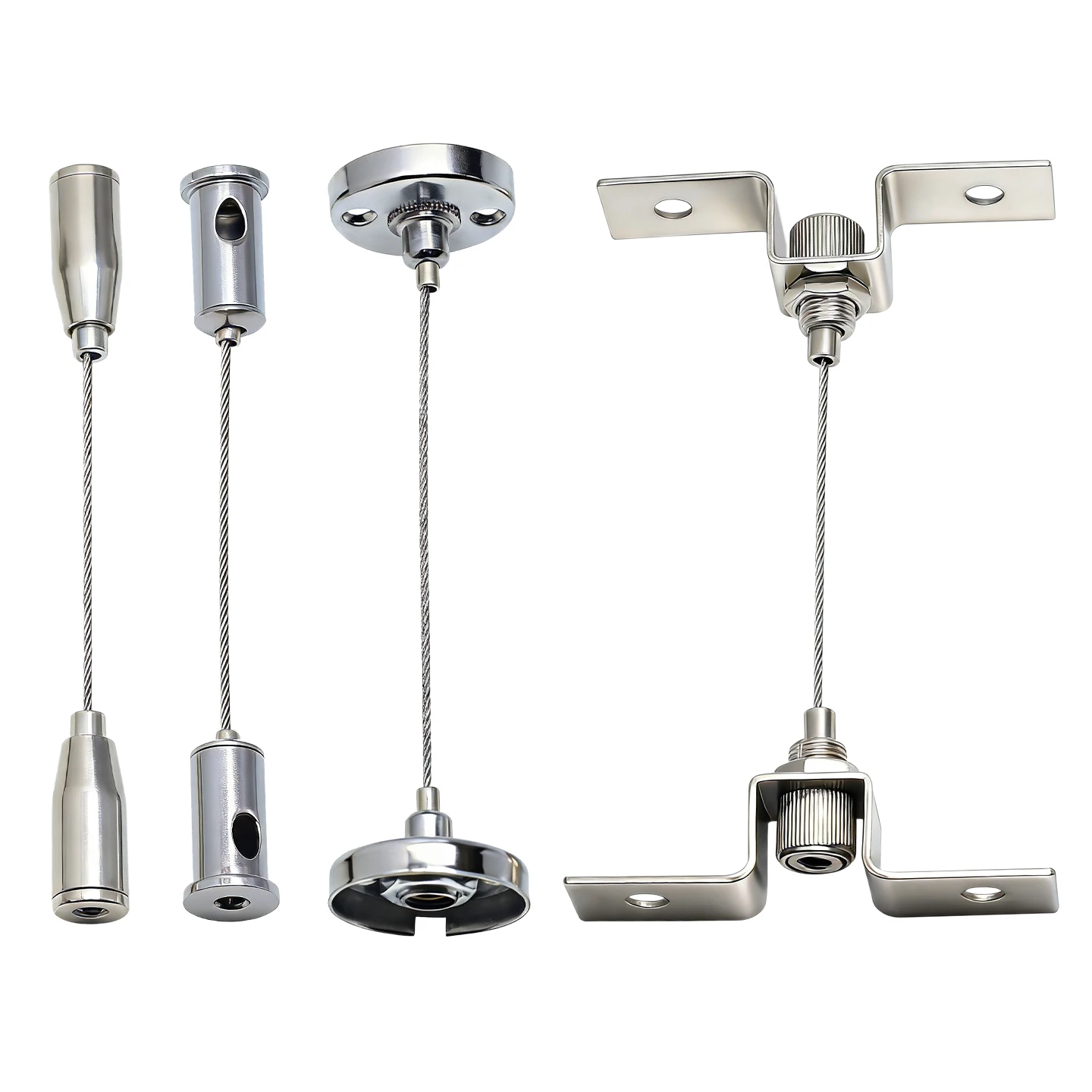 2PCS 1.5mm Steel Cable Ceiling Fixing Kit, Adjustable Suspension Rope for Ceiling Hanging, Billboard Fixing