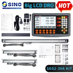 SINO SDS2-3VA 3 eksen Set LCD dijital okuma DRO kiti ve KA300 KA500 cam lineer ölçek enkoderler için torna değirmeni mililling