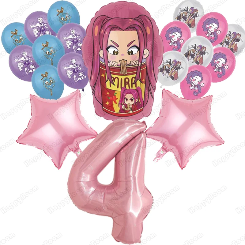 20 قطعة KPop شيطان الصيادين موضوع بالون حفلة عيد ميلاد زينة 32 بوصة عدد بالون مجموعات استحمام الطفل الاطفال هدية Globos #5