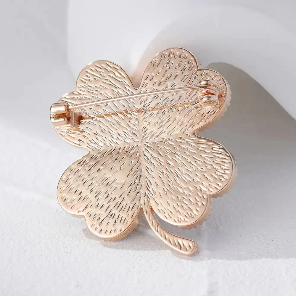 Brand Black Four Leave Clover Irish Shamrock Lucky Crystal Brooches and Lapel Pins Collections