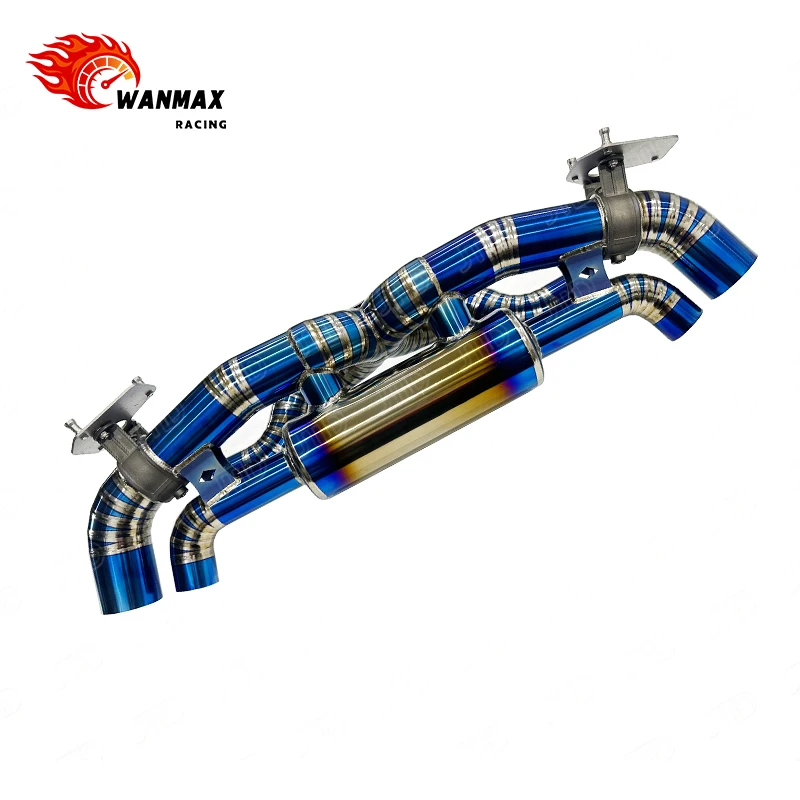 For  911 992 Titanium Catback Exhaust System with Blue Tips & OEM Electronic Valve, Lightweight & Increases Power