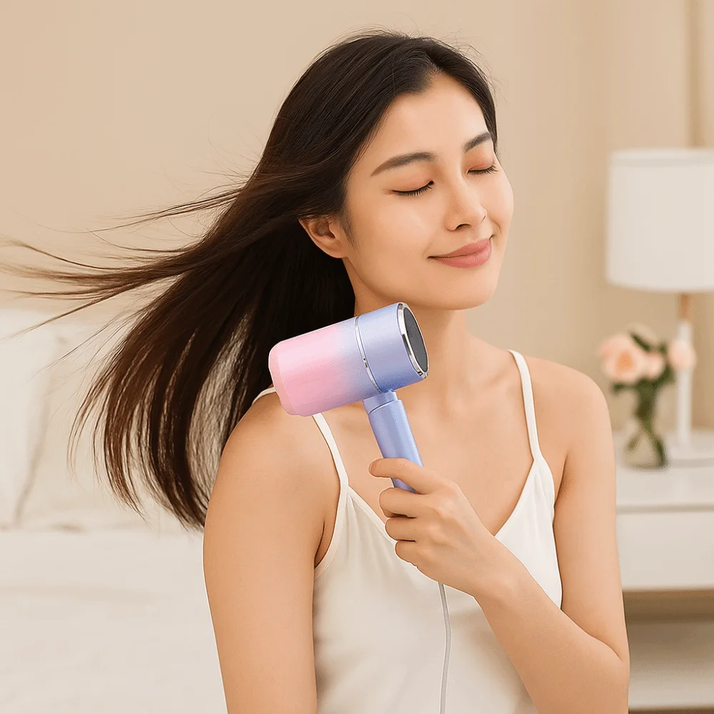 المهنية المحمولة مجفف الشعر ثرموستاتي التدفئة والتبريد الأيونات السالبة مجفف الشعر سريعة الجافة للطي مجفف شعر عنبر #4