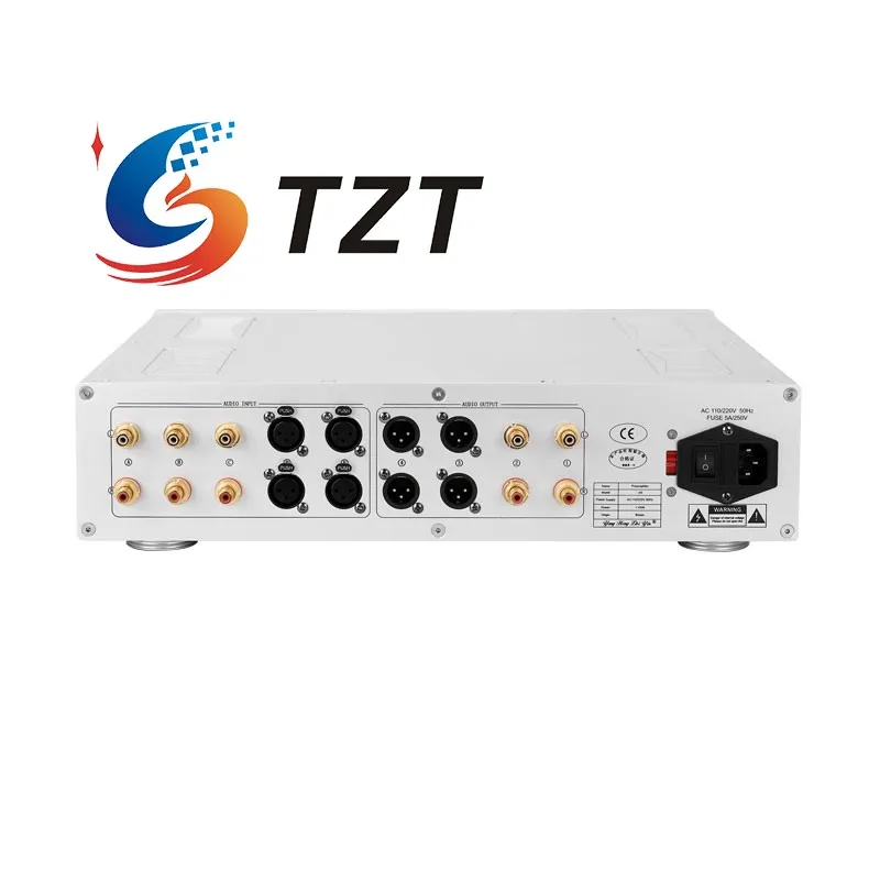 TZT Yong Heng Zhi Yin X9 40W Hifi Tube Preamplifier Class A Tube Preamp (Silver/Black) with Remote Control