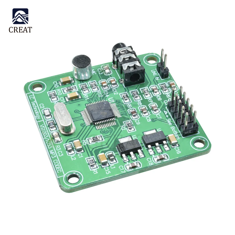 VS1053 MP3 Module Audio Decoder Encoding Board SPI Interface with Voice OGG WAV Recording Function For Microphone