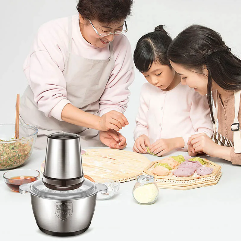 2L /3L home multi-function stainless steel electric meat grinders mixer portable blender Food Processors Chopper Slicers
