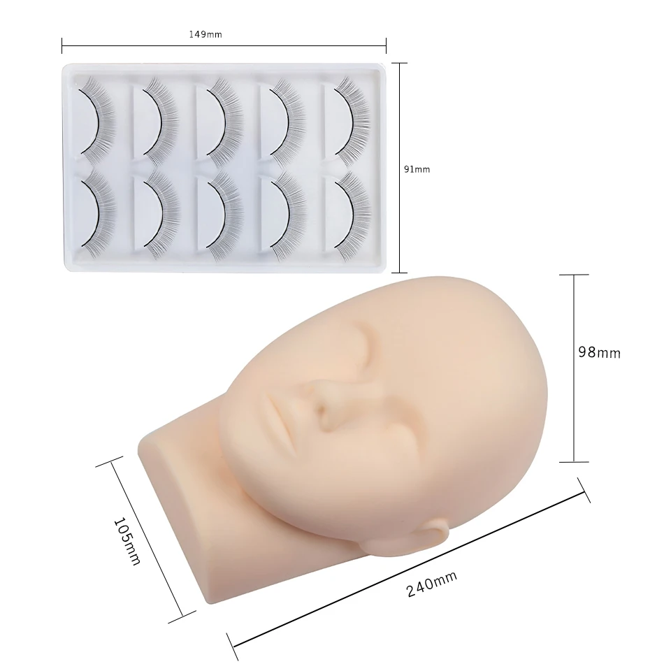 Silikon Kopf Training Mannequin Mit Abnehmbaren Augen Praxis Kopf Modell Für Wimpern Extensions Training Mannequin Kopf Make-Up – Detail 14