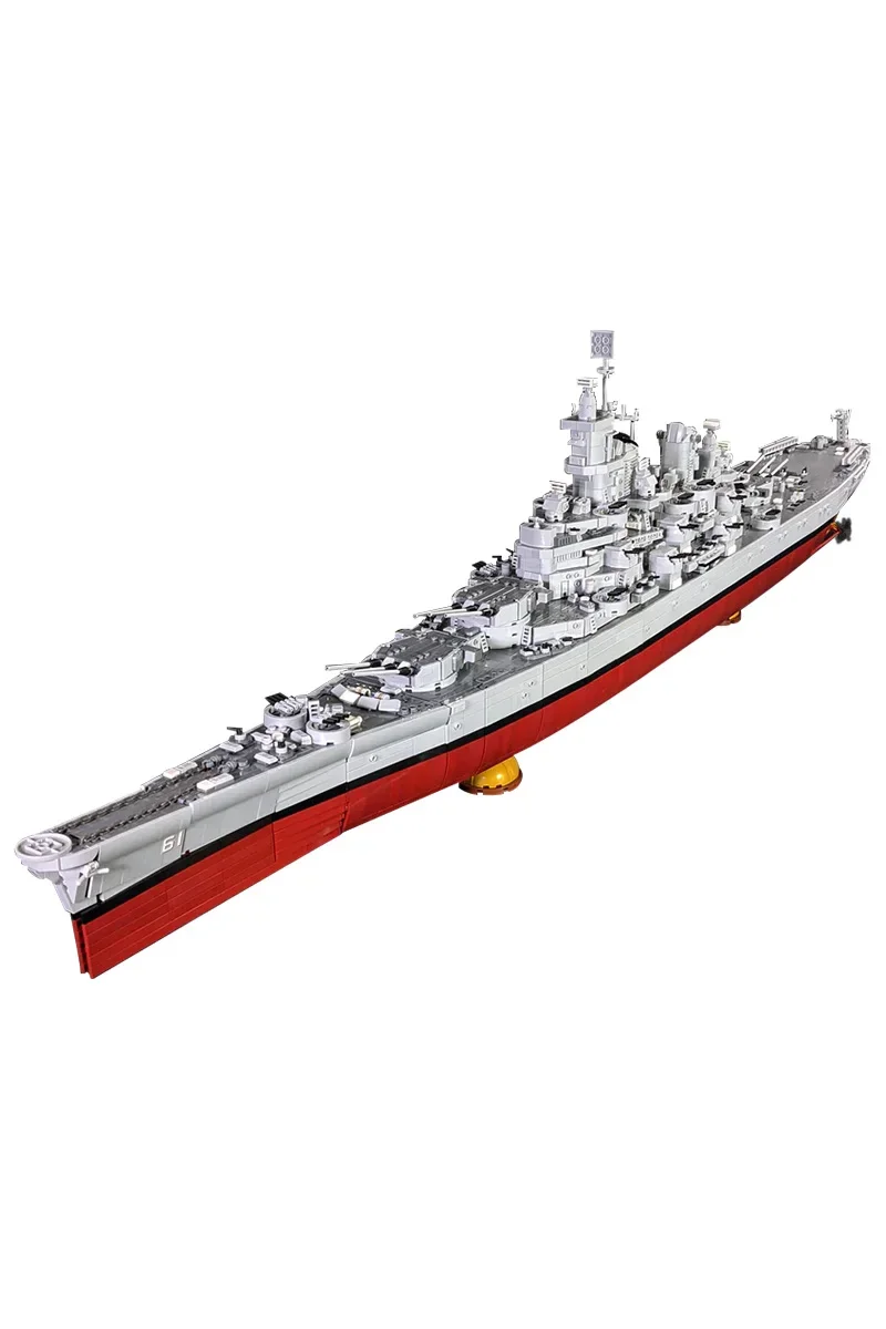 

Gobricks MOC USS Iowa BB-61 Battleship Building Blocks Model World War II Navy Military Battleship Bricks Assembly Toy Kids Gift