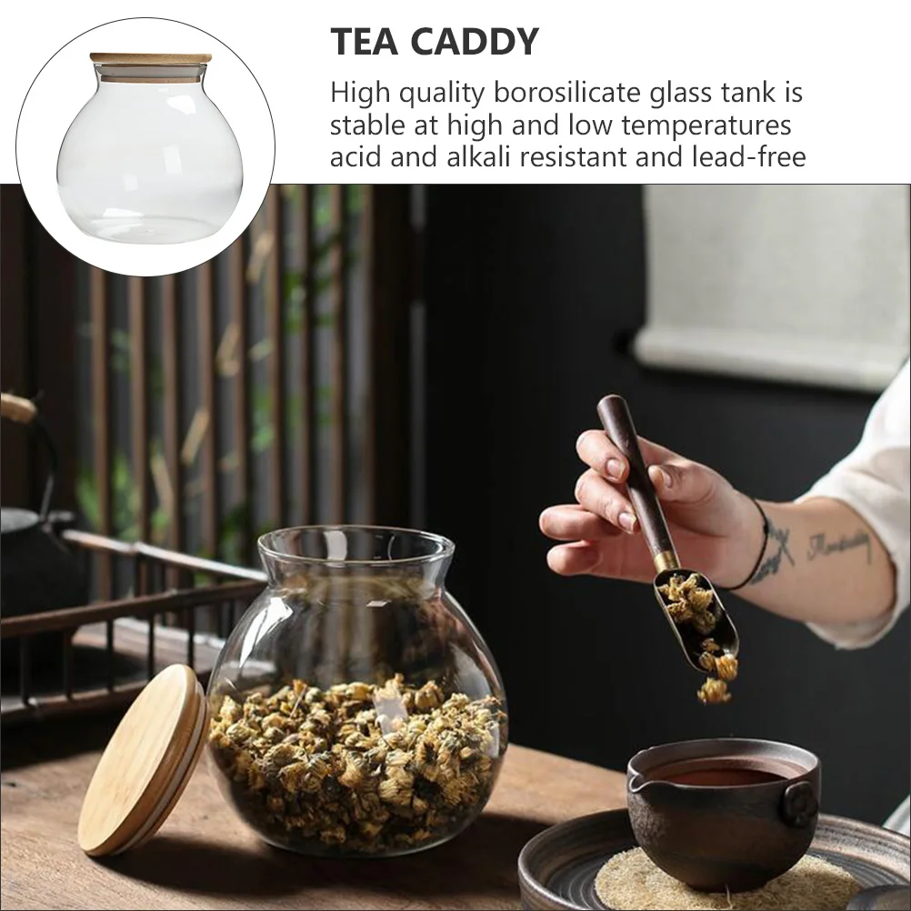 

Glass Storage Jars Jar Tea Snack Can Food Containers Transparent Airtight Bamboo Lid High Borosilicate Glass Safe