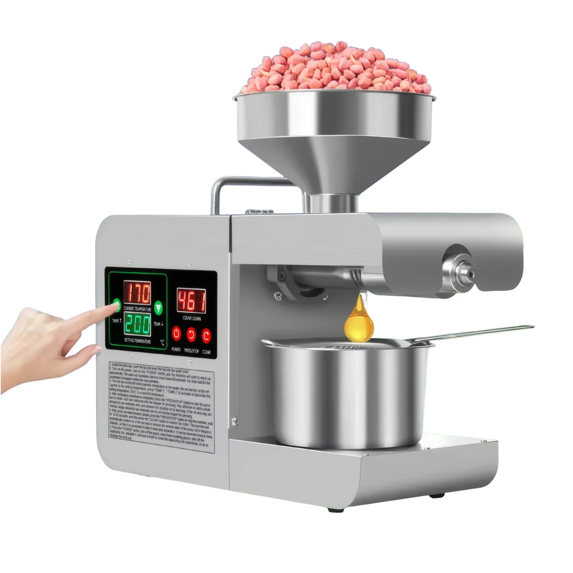

X8S Intelligent Temperature Control Oil Press Hot and Cold Oil Press for Home Sunflower Seed and Peanut Extraction Machine