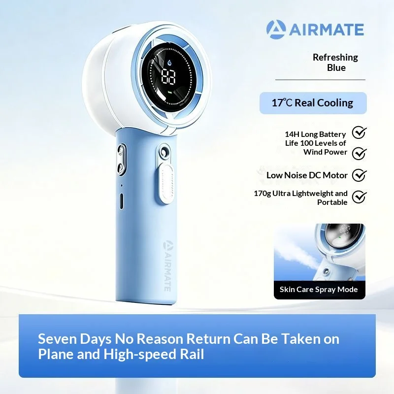 Airmate 2026 New Mute Handheld Spray Fan Portable Mini Cooling Fan Long Battery Life for Desk Outdoor Travel view 6