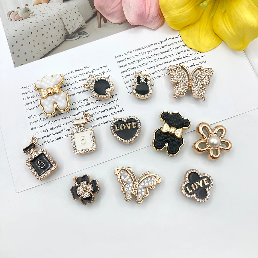 

22pcs Cute Shoe Charms Faux Pearl Diamond Sparkling Shoe Decorations Suitable For Clogs Sandals Party Gift Idea For Girls