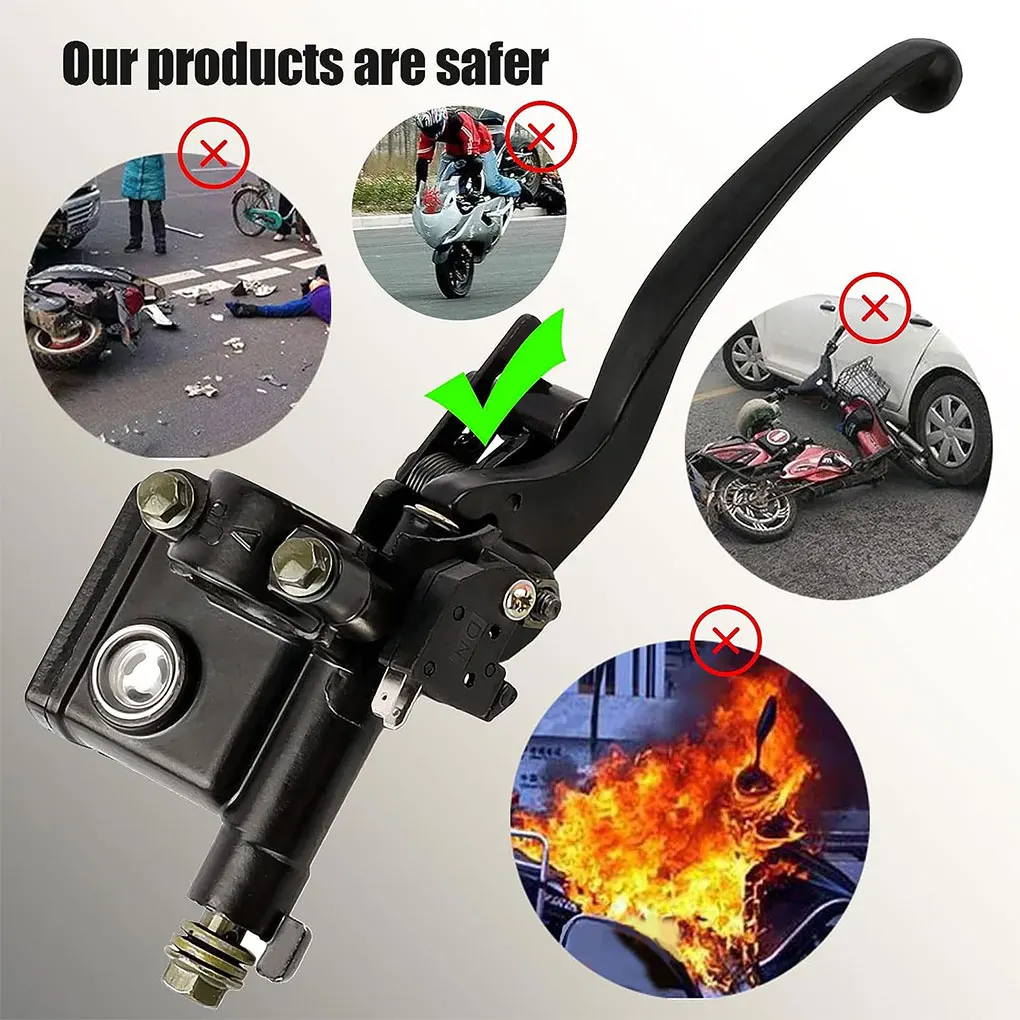 Black Convenient And Durable Hydraulic Brake Master Lever For ATV Beach Bike Front Brake Upper Pump