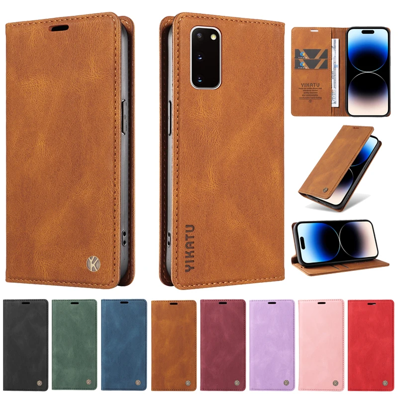 Luxury Wallet Leather Protect Case For Samsung Galaxy S20 FE 2022 S20+ S21 Plus S11 Ultra S30+ 5G Cases Magnetic Flip Cover