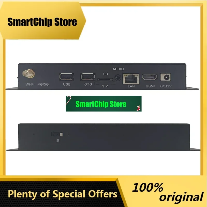 SmCp4K Digital Signage Management Equipment Network RK3288 / RK3399 CMS Cloud Software Metal Case Advertising Media Player Box