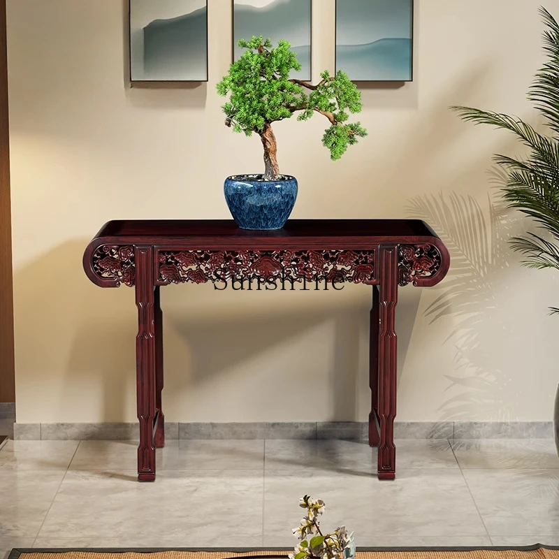 

Mahogany table Ming and Qing antique roll head Chinese simple furniture