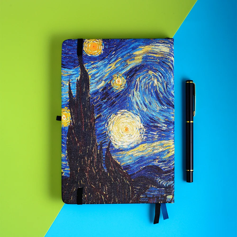 Van Gogh Dotted Bullet Travel Journal A5 Starry Night Diary Planner Dot Grid Hardcover Notebook