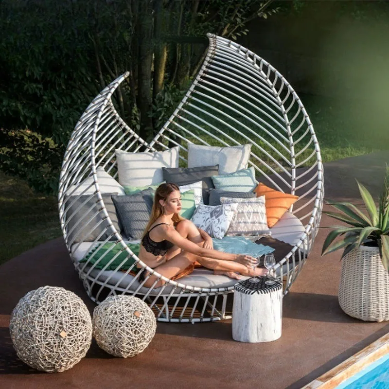

Leisure bed, courtyard garden single leaf sofa chair Nordic outdoor lazy furniture