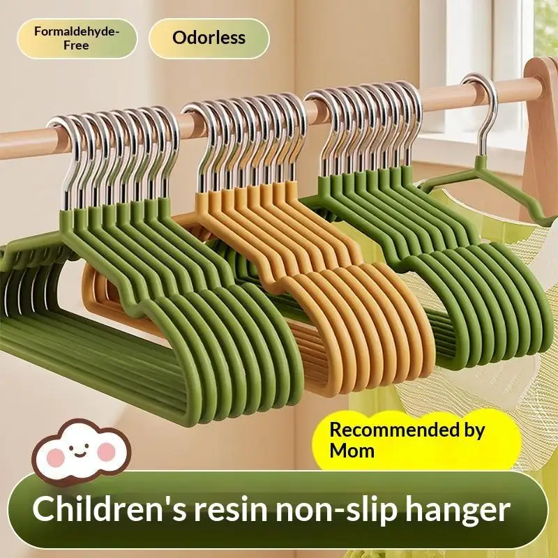 10 Pcs Resin Clothes Hangers Non Slip Surface No Hair Adhesion For Home Closet Storage