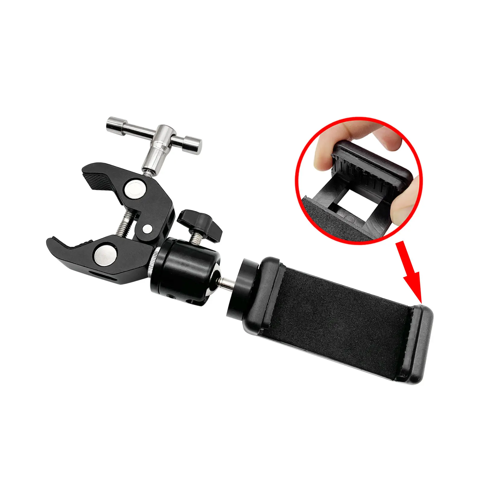 Phone Holder Bracket Cradle Pole Clamp With Compass For GPS For Data Collector Total Station