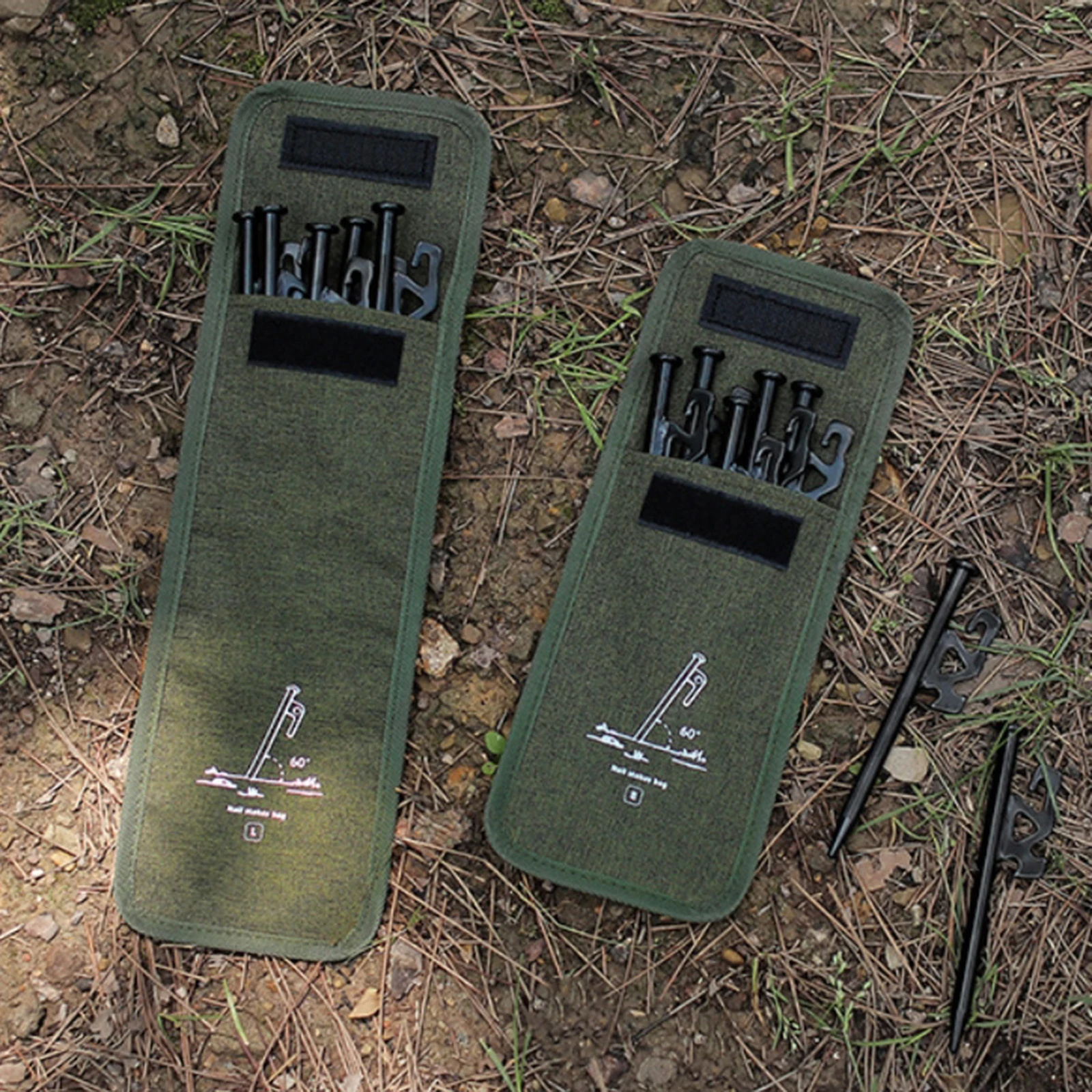 

Сумка для хранения кольев для уличной палатки для кемпинга, многофункциональная водонепроницаемая сумка из ткани Оксфорд для ногтей (гвозди в комплект не входят)