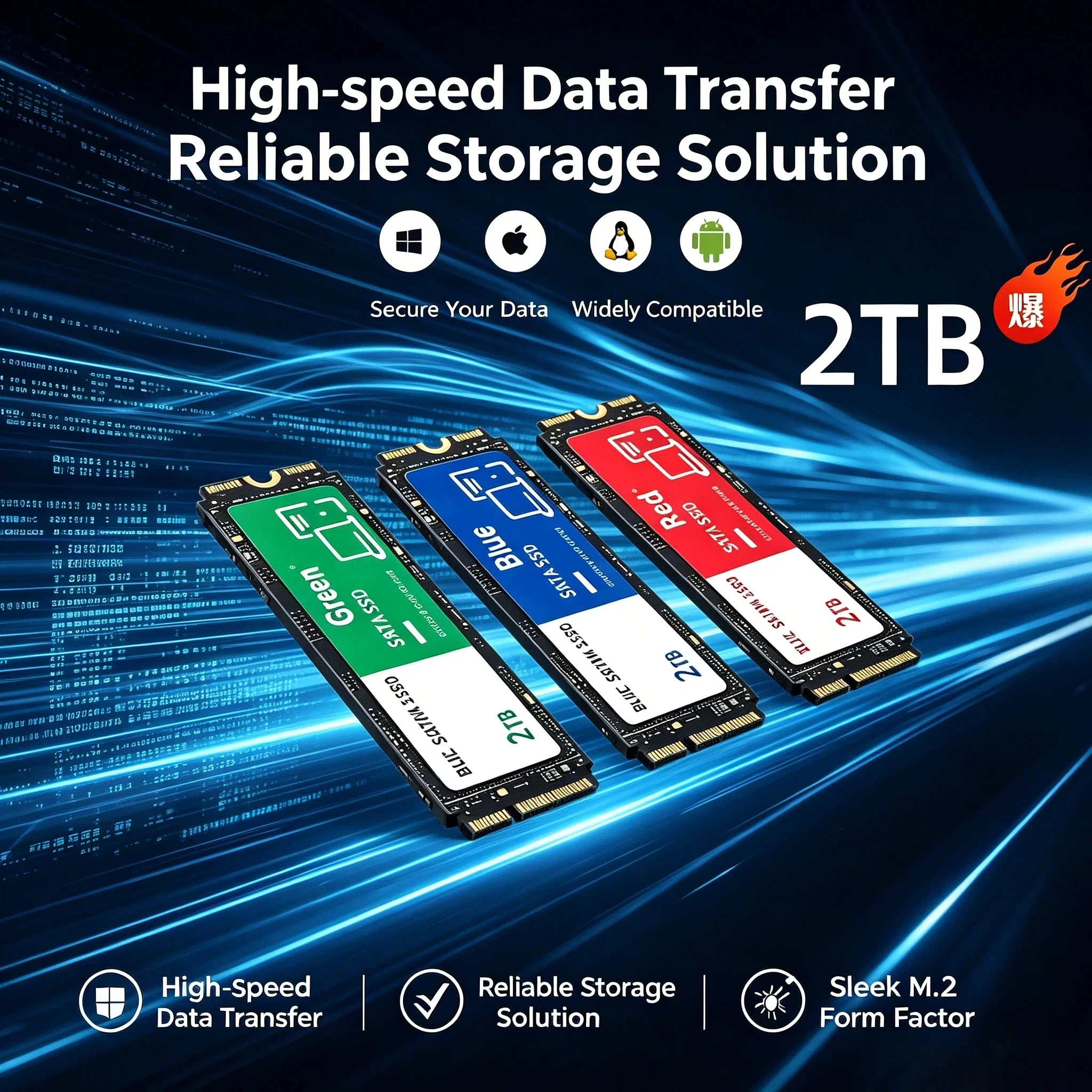 

2026 New M.2 NVMe 500GB SSD Ultra Fast Internal Solid State Drive Hard Disk for Desktop Laptop PC Computer Upgrade Pro V30