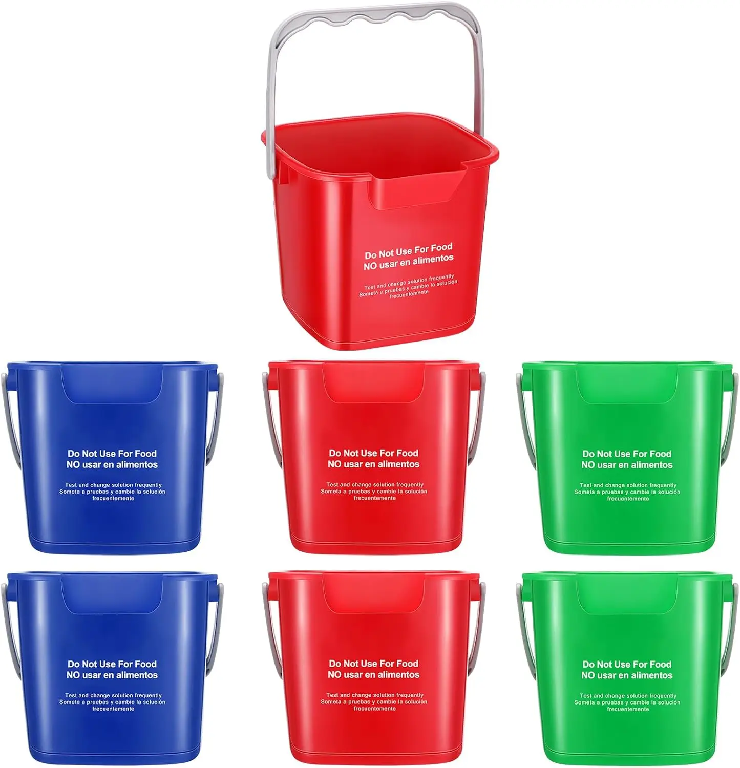 

6 Pcs 3 Quart Cleaning Bucket Small Sanitizing Square Bucket Detergent Pail for Home Commercial Restaurant Kitchen Office School