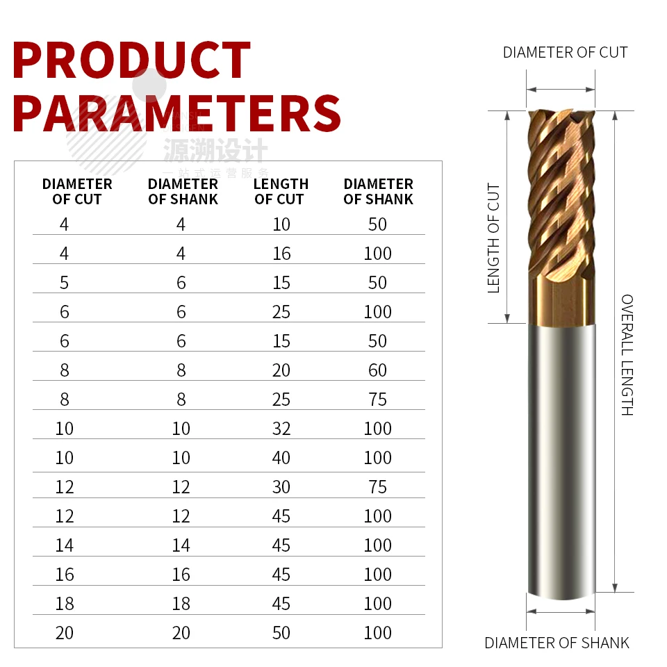 BB 6F Cutting End Mill DIY Tools Engraving Bit 4mm 6mm 8mm 10mm 12mm