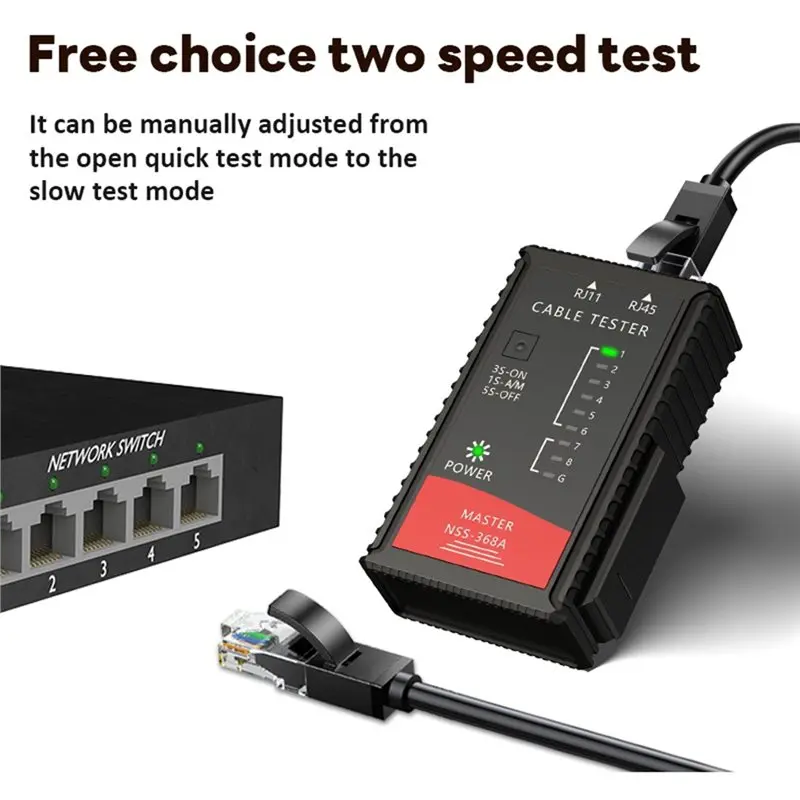 ALIM-RJ45 Network Cord Tester Cable Tester CAT5E CAT6 CAT7 Burn Battery Power 8P8C 6P8C Transmitter Receiver Lan Tester