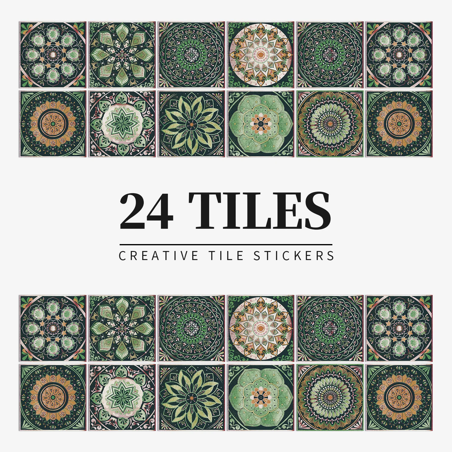 Mandala Tile Self-adhesive Wall Paste Waterproof and Oil-proof Kitchen and Bathroom Wall Decorative Tile Paste Stickers