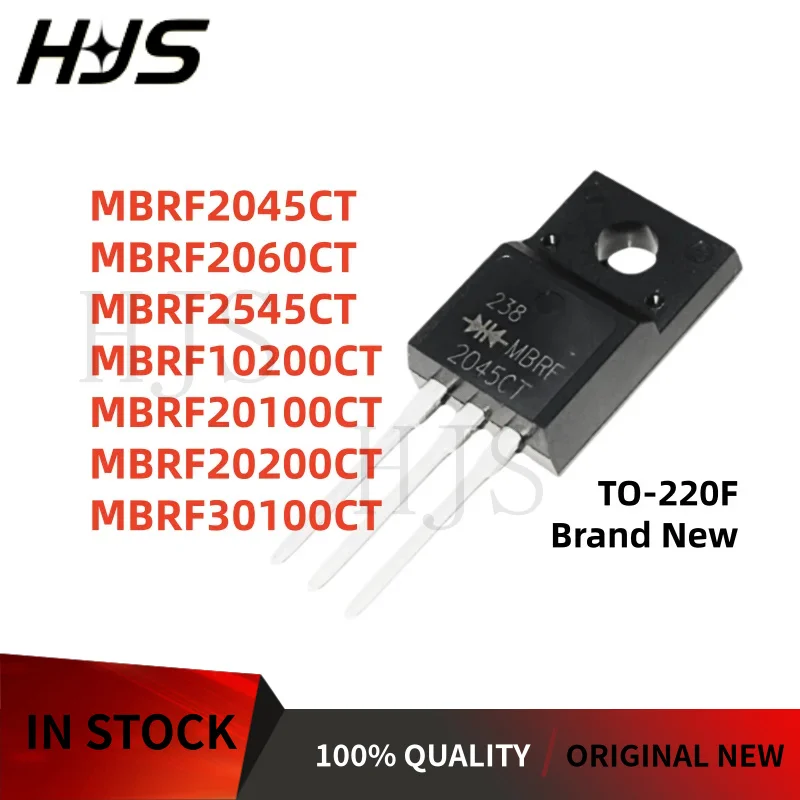 10PCS/ New MBRF2045CT MBRF2060CT MBRF2545CT MBRF20100CT MBRF10200CT MBRF20200CT MBRF30100CT TO-220F