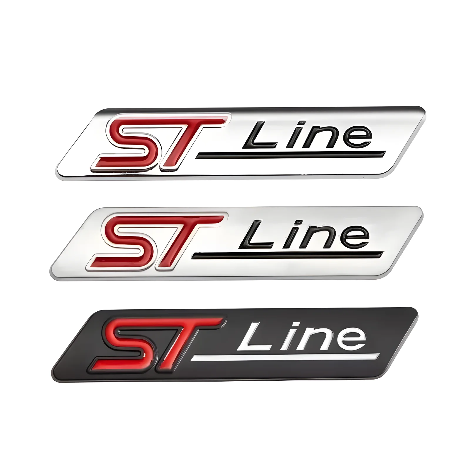 3D Metal ST Line Rear Trunk Badge Emblem Sider Fender Sticker for Ford Stline Focus Fiesta Mondeo Ecosport Kuga ESCAPE