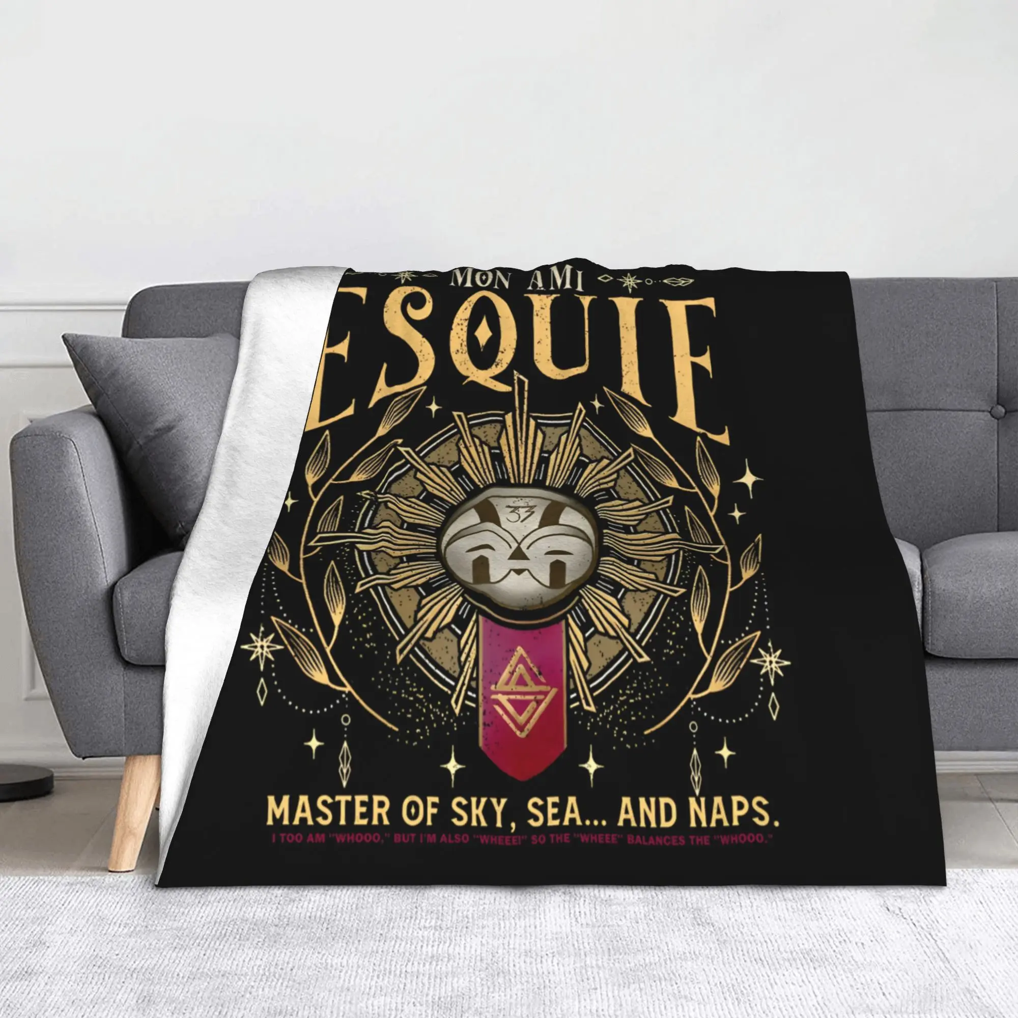 Clair Obscur Expedition 33  Flannel Throw Blanket Esquie Funny Quote  Blankets for Sofa Travel Lightweight Bedroom Quilt