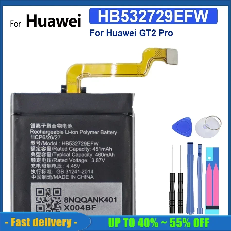 HB532729EFW Replacement High Quality Watch Battery For Huawei GT2 Pro GT2Pro Watch 460mAh Smartphon Batteries