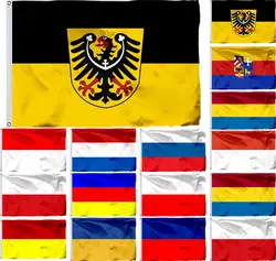 Austro Hungarian Silesia State Flag 3X5FT Kingdom Dalmatia 90X150CM 100D Polyester Bohemia Banner 21X14CM