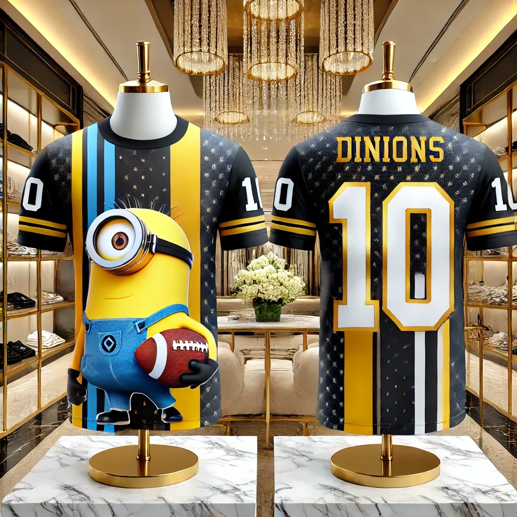 Minion No.10 Football Jersey MINISO High-end Men's And Women's Short Sleeved T-shirt Quick Drying Breathable Oversized Top