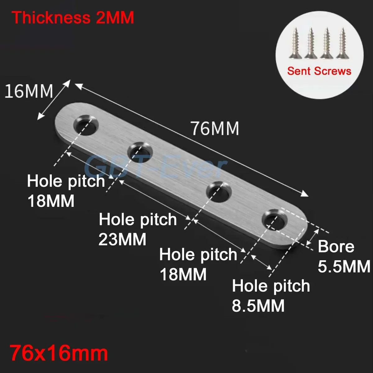2-10Pcs Stainless Steel Angle Code Fixing Bracket Straight Plate with Screws for Shelves Wood Furniture Quick Links