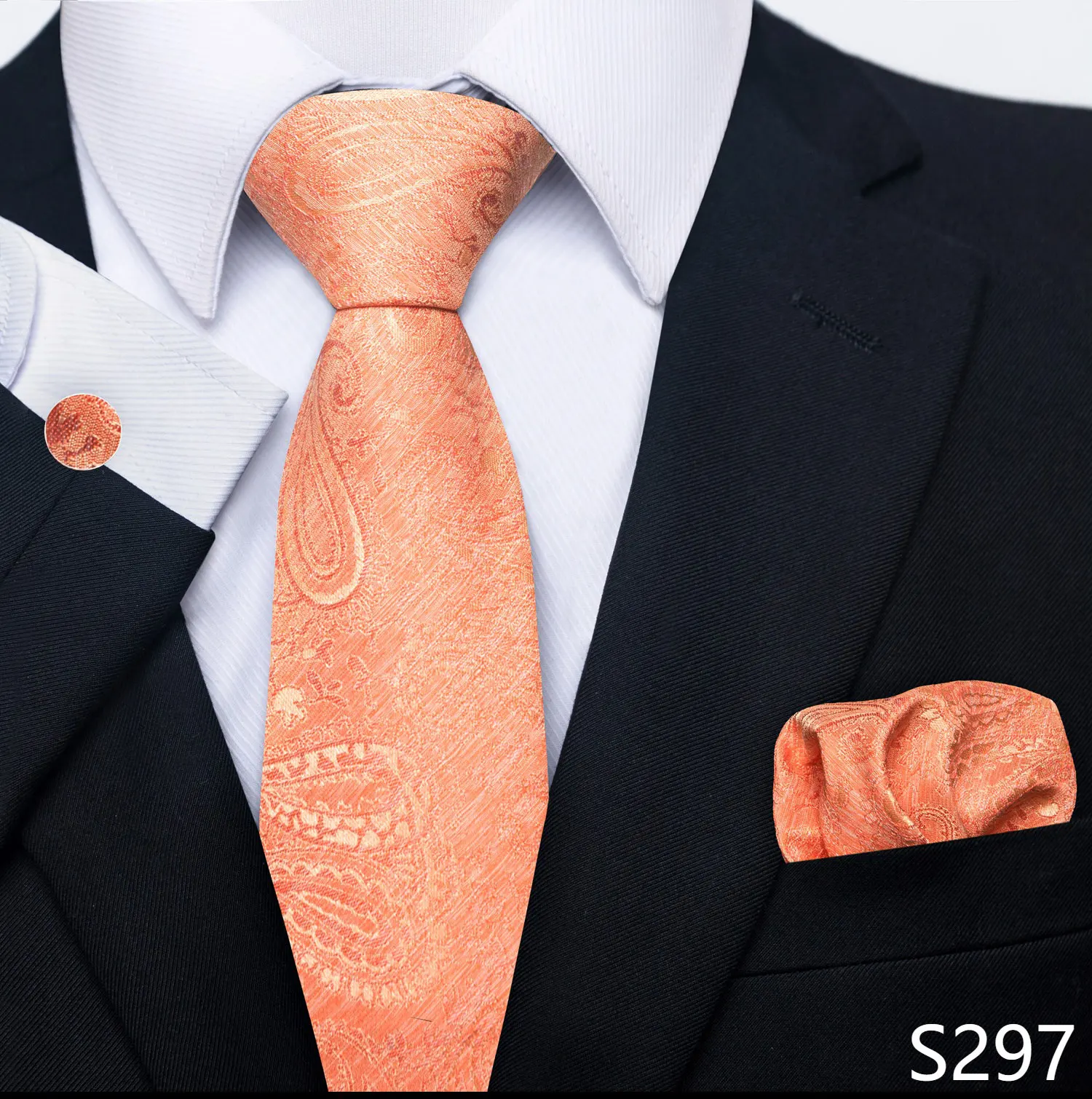 Marke Classic 8 cm graue karierte Krawatte Einstecktücher Manschettenknöpfe Set Hochzeitsgeschenk Krawatte Kleidung Accessoires Fit Business – Detail 22