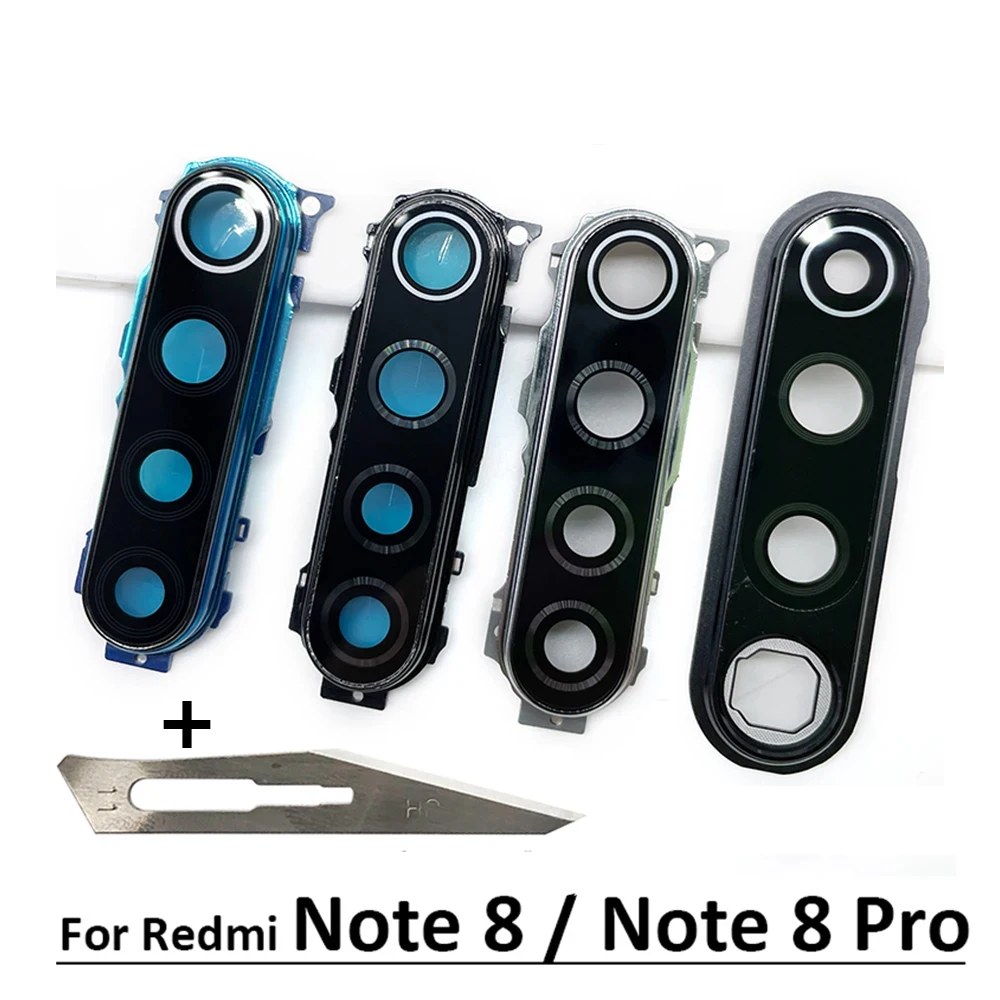 

New For Xiaomi Redmi Note 8 / Note 8 Pro Back Rear Camera Glass Lens Frame Cover With Adhensive