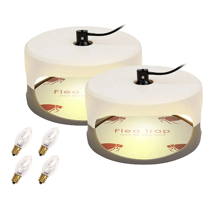 

2PCS Fleas Traps For Inside Your Home Indoor Bed Bug Trap With Bulbs Friendly To Pets & Kids Sticky Trap Light