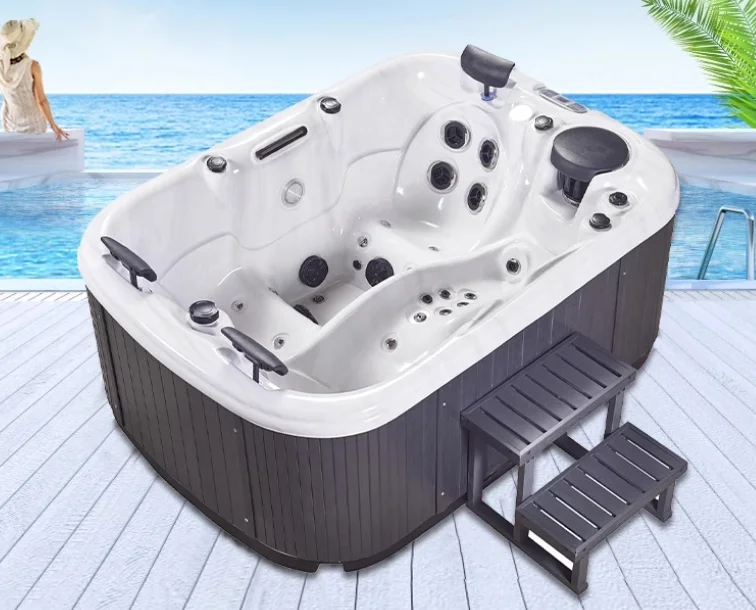 Bath Outdoor Villa Hot Spring Smart Thermostatic Heated Jacuzzi Acrylic Bath Surfing Spa Soak Pool